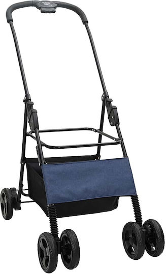 vidaXL Waterproof Dog/Cat Carrying Blue Stroller for 7.2kg Pets L99xW81xH47cm