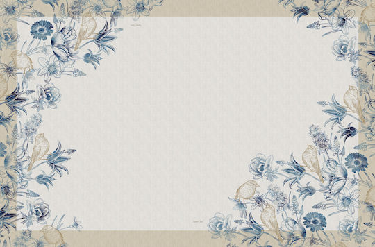 Saint Clair Τραπεζομάντηλο Αλέκιαστο Beige-blue 145x220εκ.