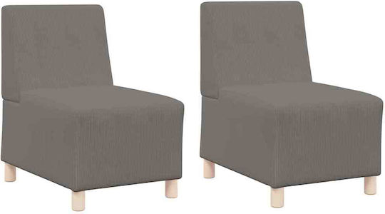 Vidaxl Καθίσμα Σαλονιού 2 Pcs Ανοιχτό Γκρι 55 X 74 X 82 Εκ Βελούδο