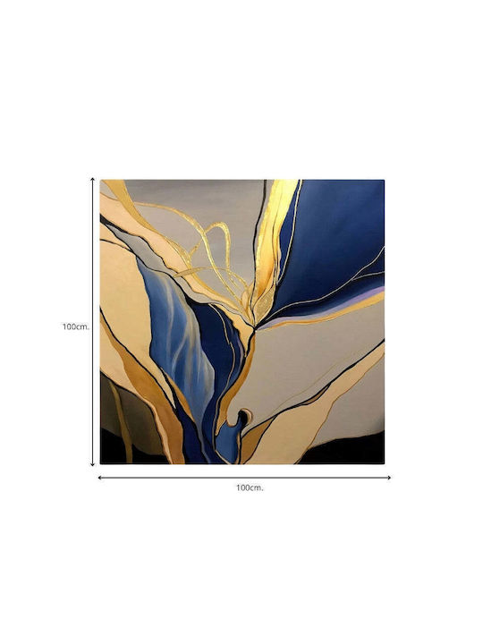 Megapap Dance Of Gold And Blue Gemälde auf Leinwand 100x100cm