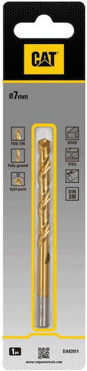 CAT Drill HSS Titanium with Cylindrical Shank for Metal και Wood 7x109mm