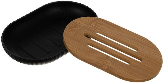 Set Accesorii Pentru Baie Din Bambus Negru 6 Bucăți