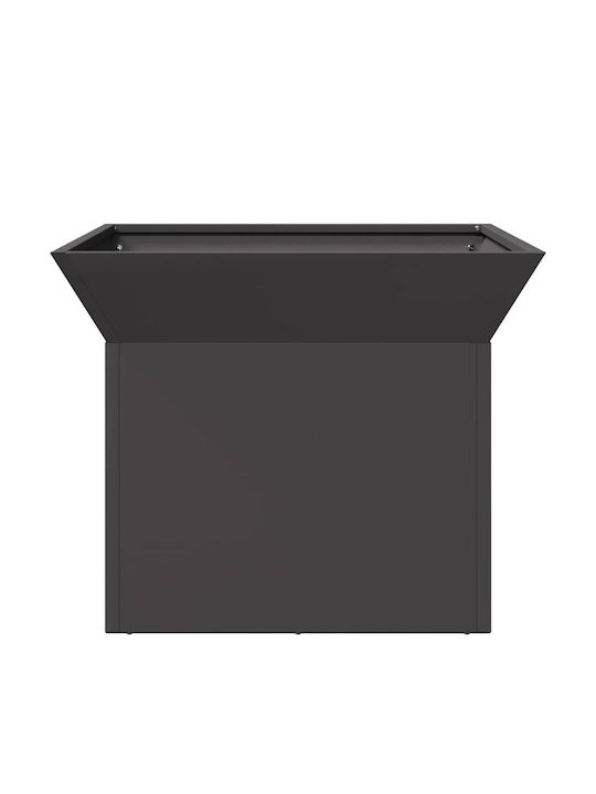 vidaXL Kamin Draußen Metallisch Schwarz 50x50x40cm