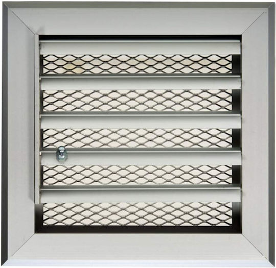 Square Fireplace Air Shutter Silver Karkon 15x15cm