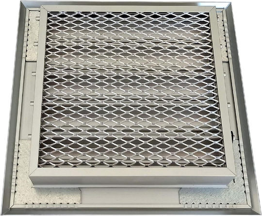 Square Fireplace Air Shutter Silver Karkon 15x15cm