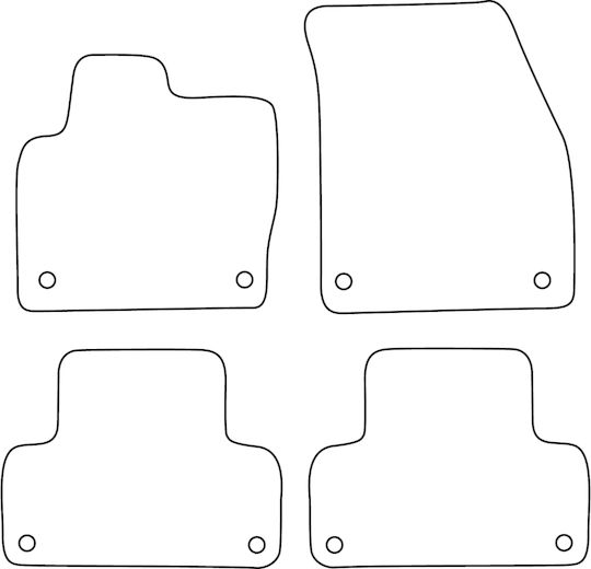 Set Covorașe Velur Potrivite Land Rover Range Rover Evoque I 2011-2018 Margine Roșie