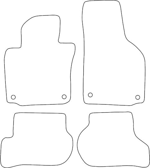 Set Velour Mats Fitting Volkswagen Scirocco Iii 2008-2017 Blue Edging