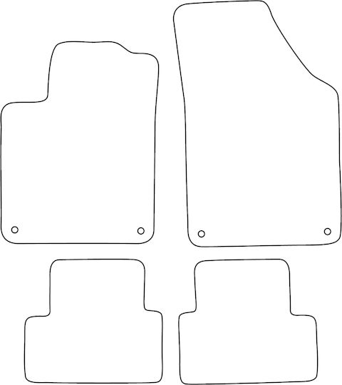 Set Covorașe Velur Potrivite Peugeot RCZ 2010-2015 Margine Albastră