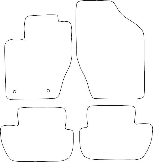 Set Velour Car Mats Matching Peugeot 307 2001-2008 Black Edging