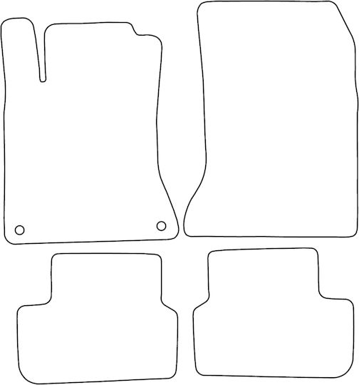 Set Covorașe Auto Velur Compatibil Mercedes-Benz Un Clasă W176 2012-2018 Margine Roșie
