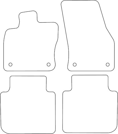 Set Velour Mats Matching Volkswagen Tiguan Allspace 2017 Black Edging