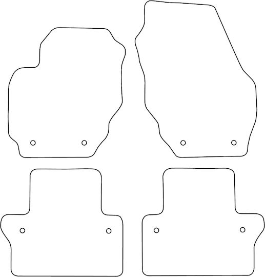 Set Velour Mats Matching Volvo V70 Iii 2007-2016 Black Edging