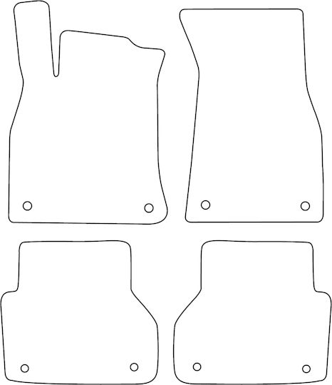 Set Velour Mats Matching Audi A6 V C8 Sedan 2018 Blue Edging
