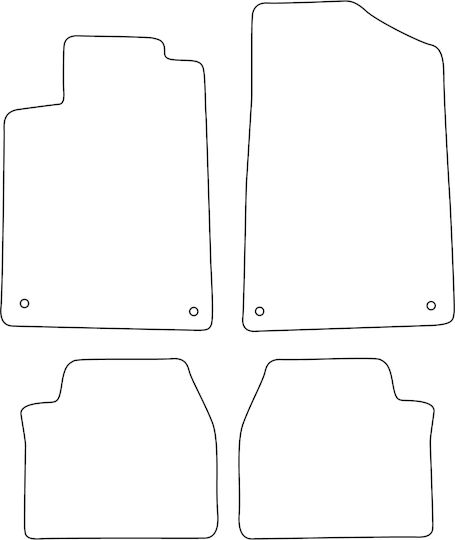 Set Velour Mats Matching Peugeot 607 1999-2010 Blue Edging