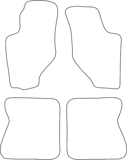 Set Velour Mats Matching Hyundai Pony Iv 1990-1994 Blue Edging