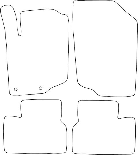 Set Covorașe Auto Velur Potrivite Pentru Peugeot 207 2006-2012 Margine Neagră