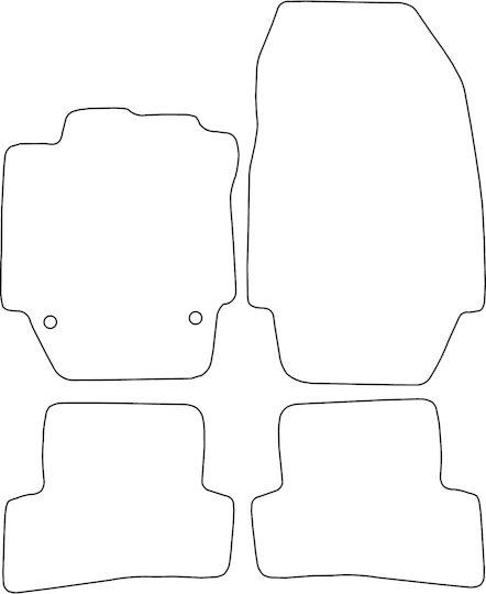 Set Velour Car Mats Matching Renault Captur I 2013-2019 Red Edging