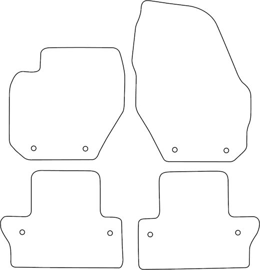 Set Covorașe Velur Potrivite Volvo S60 Ii 2010-2018 Margine Neagră