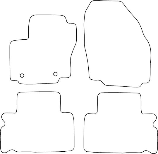 Set Velour Mats Matching Ford S-max I 5-seat 2006-2010 Blue Edging