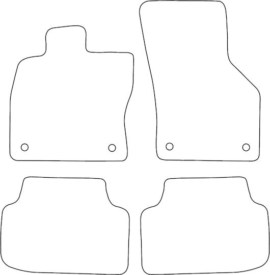 Set Covorașe Auto Velur Compatibil Skoda Octavia Iii 2012-2020 Margine Roșie