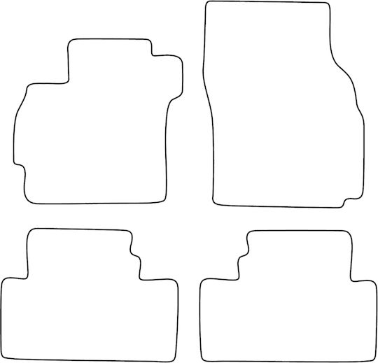 Set Covorașe Auto Velur Potrivite Pentru Mazda Premacy Ii 2005-2010 5 Locuri Margine Roșie