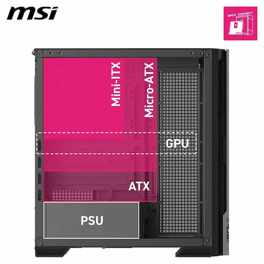 MSI MPG VELOX 300R AIRFLOW PZ Gaming Midi Tower Κουτί Υπολογιστή με ARGB Φωτισμό Μαύρο