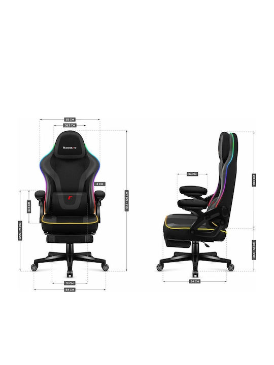 Huzaro Force 4.6 Gaming Chair with RGB Lighting and Footrest Black