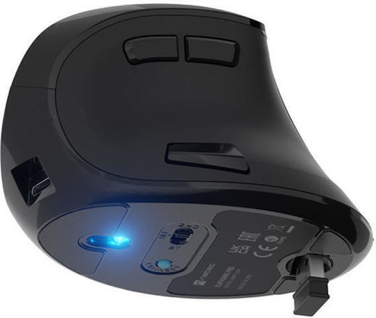 Natec Euphonie Pro Ασύρματο Εργονομικό Bluetooth Vertical Ποντίκι Μαύρο