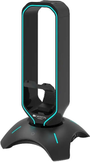 Canyon Mouse Bungee 3 в 1 Стойка за Слушалки Бънджи и USB 2.0 Хъб Черен