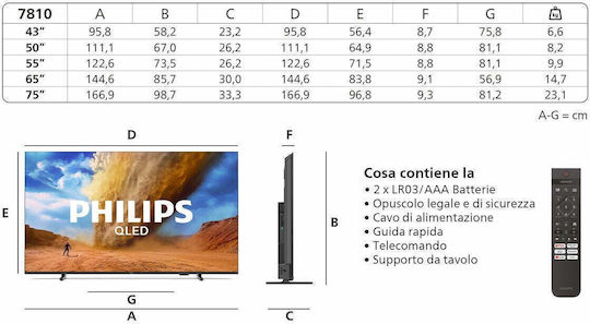 Philips Smart Television 65" 4K UHD QLED PUS7810 HDR (2025)