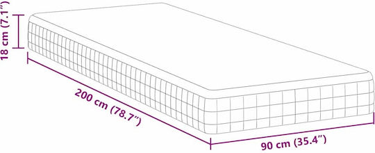 vidaXL Single Orthopedic Mattress 90x200x18cm