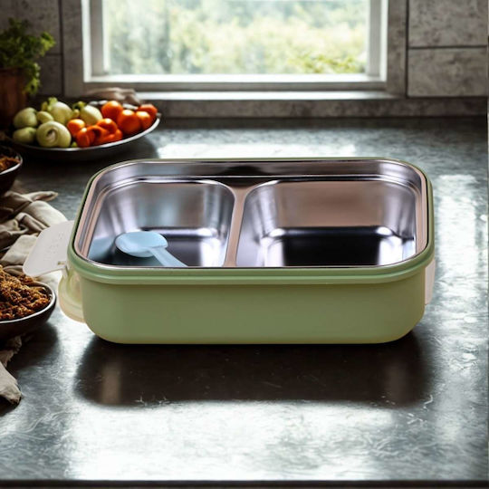 Uncle George Cutie pentru Mâncare Plastic Verde Potrivit pentru Cuptor cu Microunde 1100ml 1buc