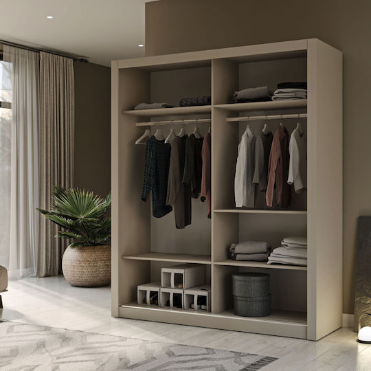Ușă dublă Dulap de Haine Glisare Reflex Cashmere 180x60x215cm