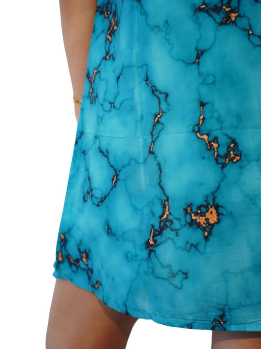 Καλοκαιρινό Mini Φόρεμα Gold, Blue