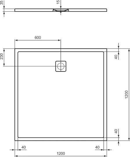 Ideal Standard Ultra Flat Керамично душ 120x120см Бял
