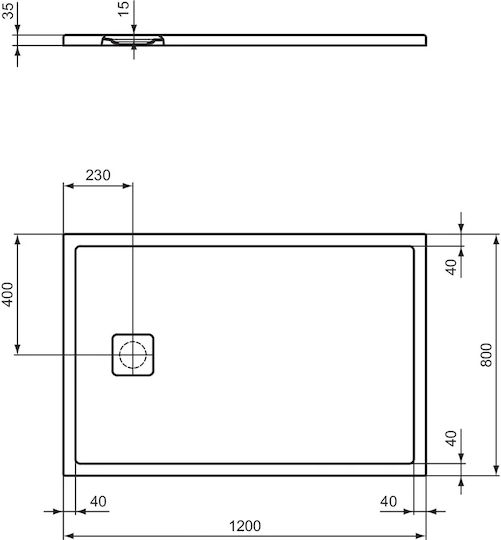 Ideal Standard Ultra Flat Правоъгълена Керамично душ 120x80см Бял
