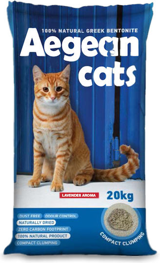 Aegean Cats Bentonite Cat Litter Fine-Grained with Scent Lavender 20kg