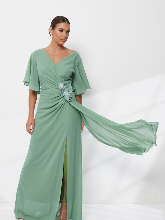 Maxi Dress for Wedding Christening Green