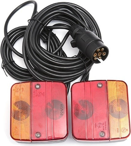 Tail Lights 4 Functions Trailers Carriers Caravans Magnet 7.5m Cable