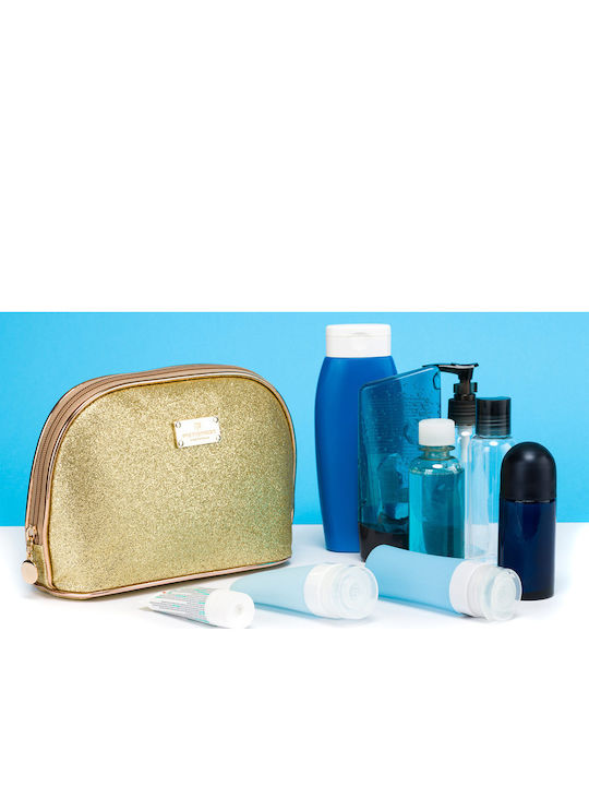 Glittery Gold-colored Cosmetics Organizer Peterson