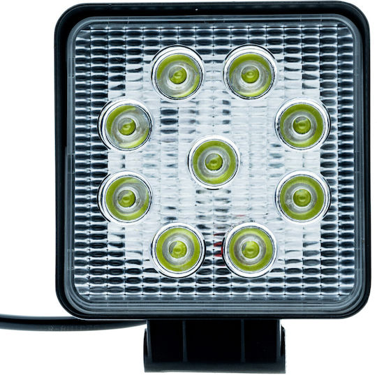 Led Work Lamp 27w Square 12/24v 6000k Cool White R10 R23