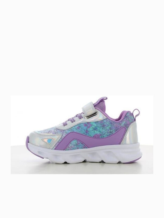 Frozen Παιδικά Sneakers με Σκρατς & Φωτάκια Ασημί