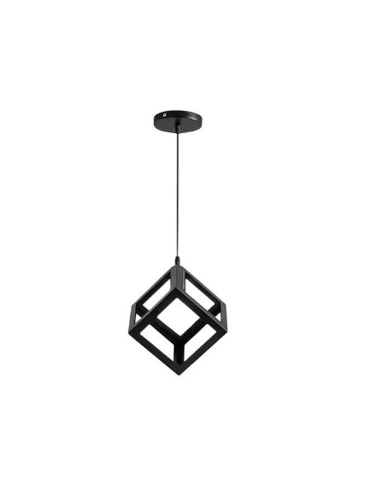 Diamond Adjustable Pendant Light Black with Socket E27 27x27cm