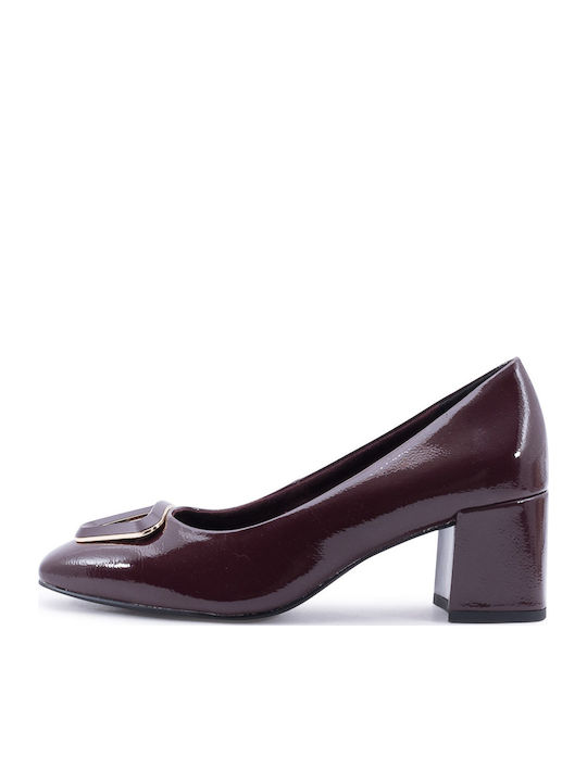 Pantofi cu toc Burgundy