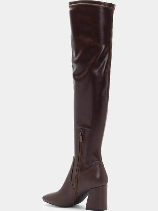 Damenstiefel Über dem Knie Braun
