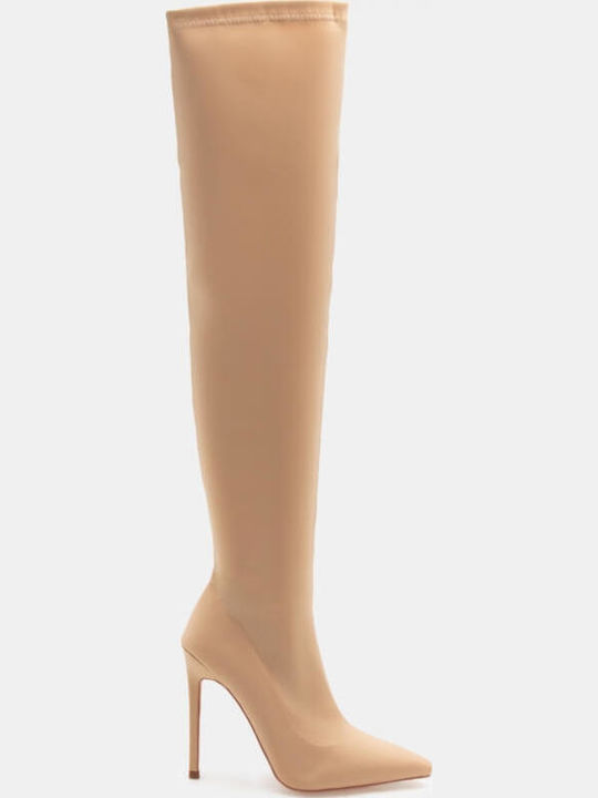 Over the Knee Women's Boots Beige