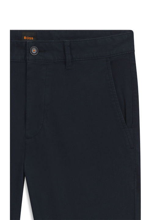 Pantaloni Chino Elastic cu Croială Slim Albastru