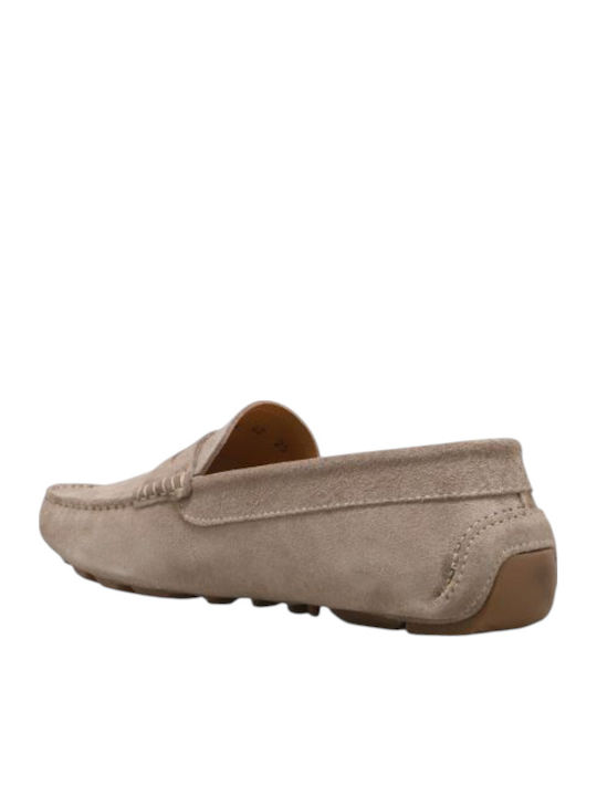Leder Herren Mokassins in Beige Farbe