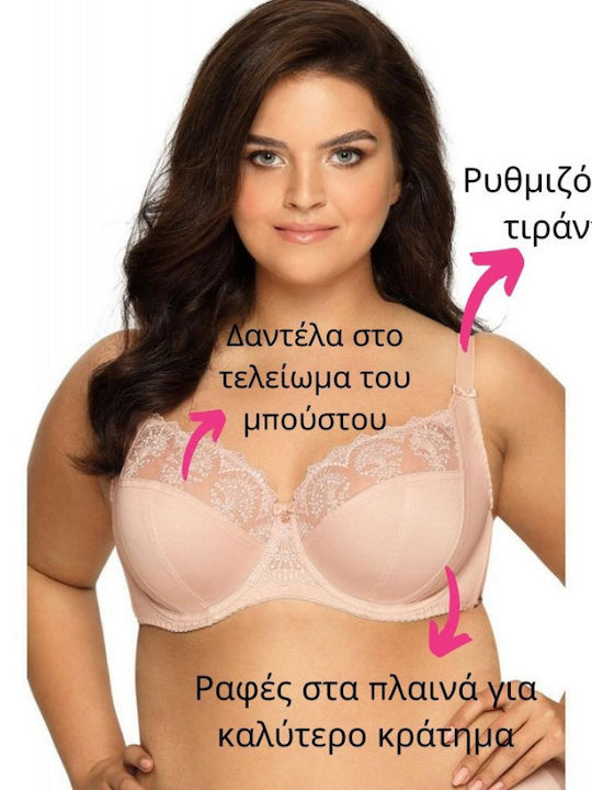 1922 Μπεζ Minimizer Σουτιέν χωρίς Ενίσχυση με Μπανέλες