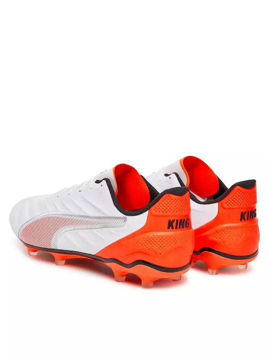 PUMA King Pro Fußballschuhe mit Stollen Weiß